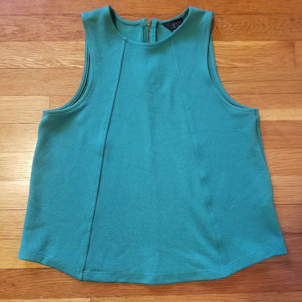 Topshop Green Sleeveless Top